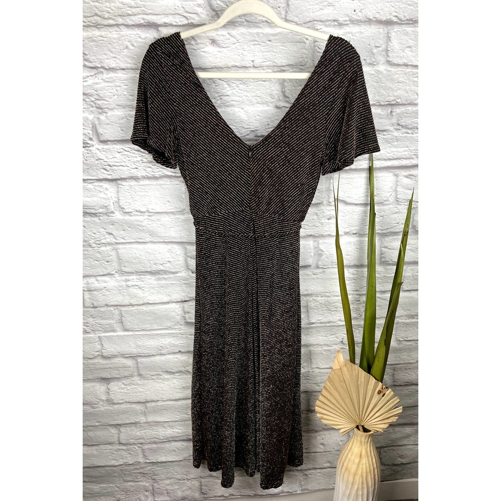 June & Hudson Black and Gold Dress, XS